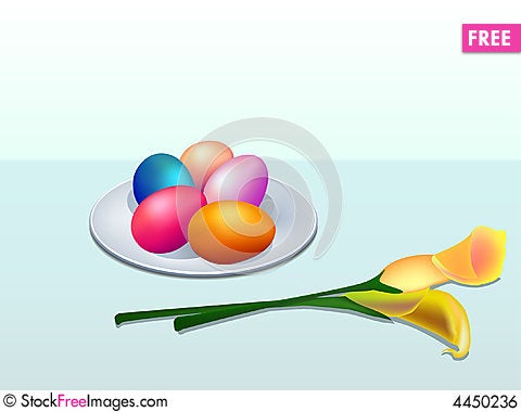 Free Stock on Free Stock Photos   Clip Art Of Easter Eggs And Calla Lily